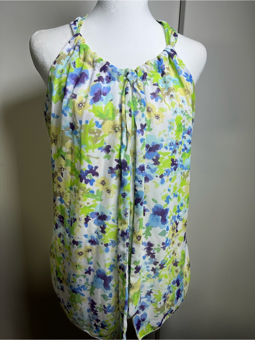 Apt. 9 Green, Blue & Purple Floral Halter Camisole